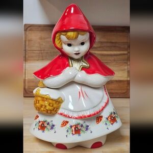 Vintage Little Red Riding Hood Cookie Jar Canister